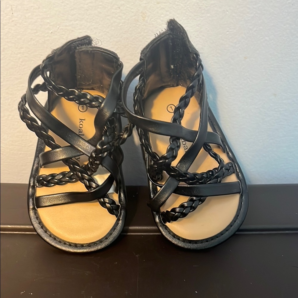 Koala Kids Black Braided Sandals